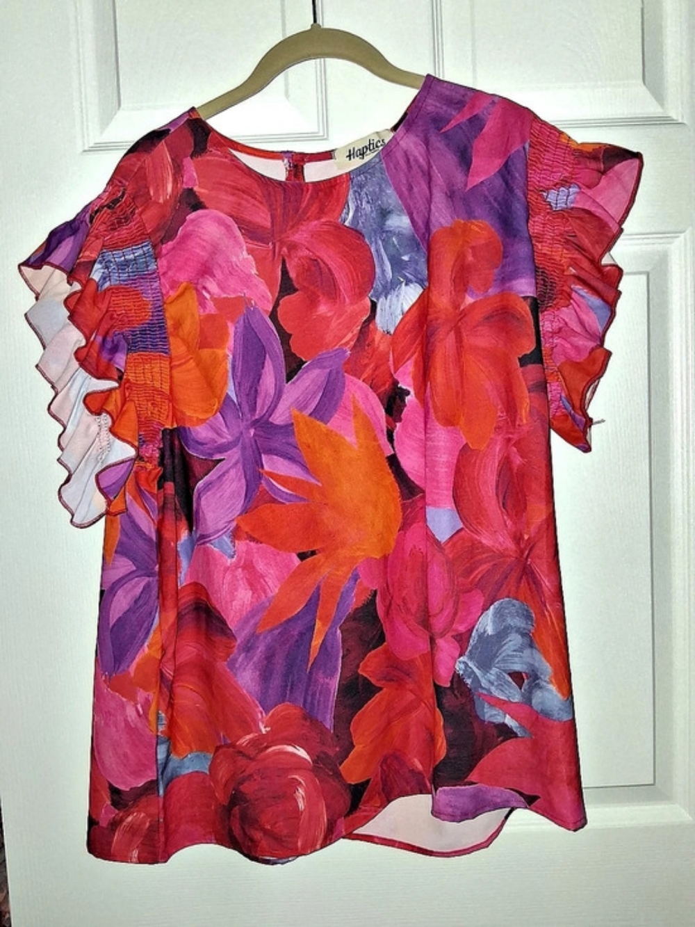 Haptics Floral Ruffle Blouse 3X